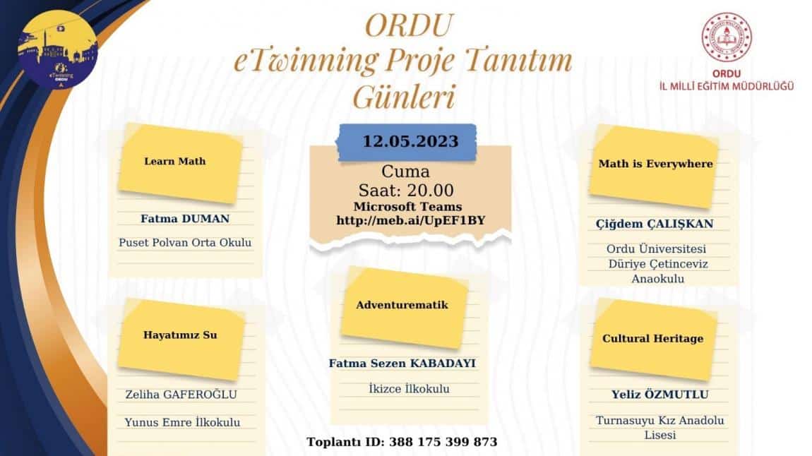 Ordu eTwinning Proje Tanıtım Günleri